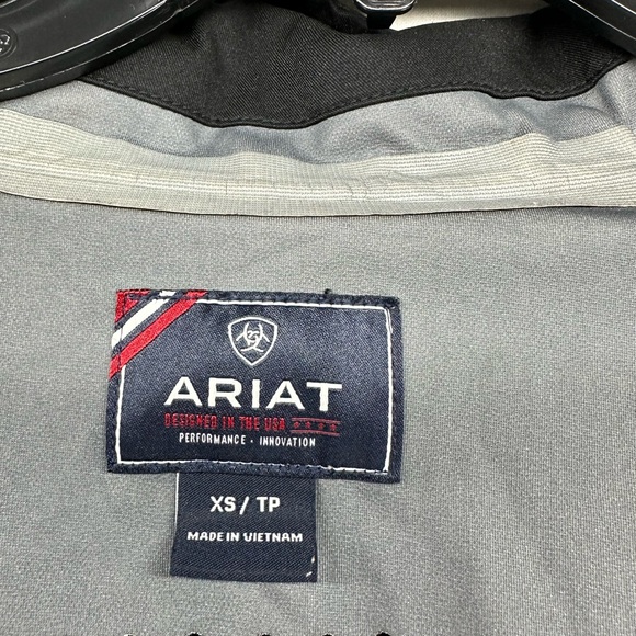 Ariat Womens Logo Softshell Jacket Black Teal Accent Size XS - Flawed - Picture 6 of 13